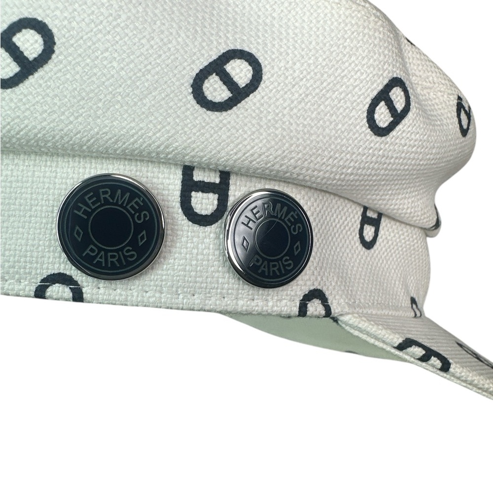Hermès Hermes Cotton Polyurethane Metal Casquette Hat White - Picture 2 of 6